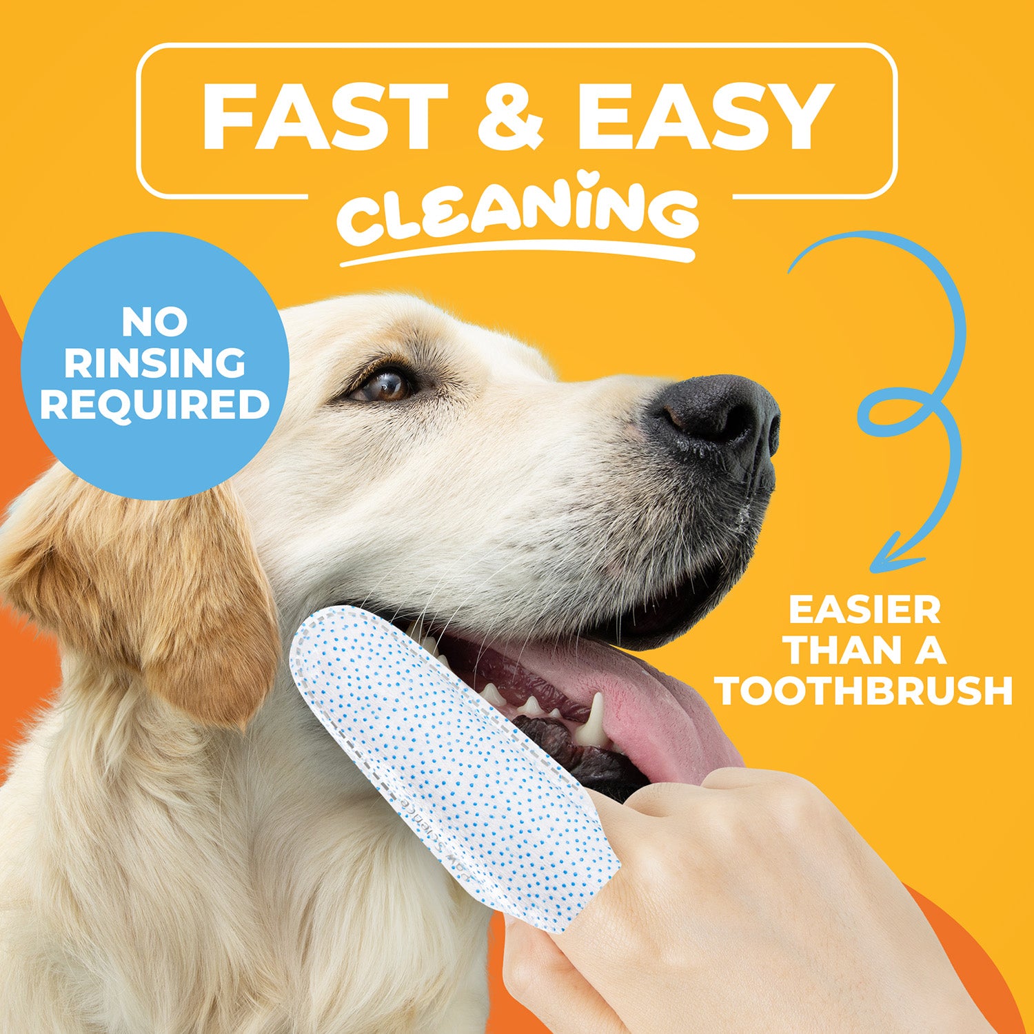 Paw Science Dental Finger Wipes for Dogs and Cats - Unscented (50 Wipes)