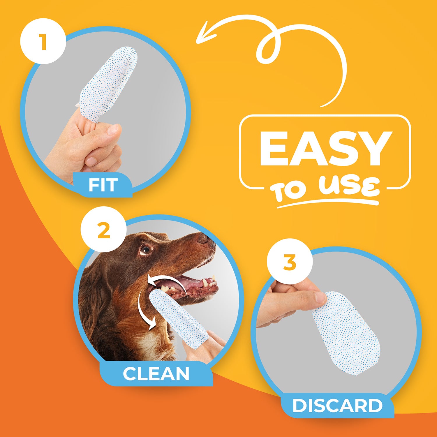 Paw Science Dental Finger Wipes for Dogs and Cats - Unscented (50 Wipes)